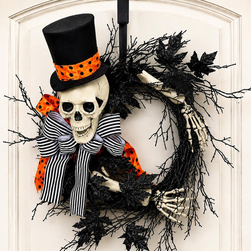 Halloween corona teschio nero - corona,